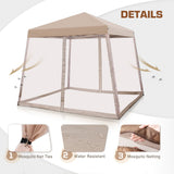 EAGLE PEAK 10x10 Slant Leg Easy Setup Pop Up Canopy Tent with Mosquito Netting 64 sqft of Shade - Eagle Peak Canopy and Outdoor Products