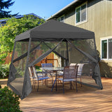 EAGLE PEAK 10x10 Slant Leg Easy Setup Pop Up Canopy Tent with Mosquito Netting 64 sqft of Shade - Eagle Peak Canopy and Outdoor Products