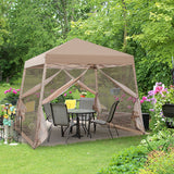 EAGLE PEAK 10x10 Slant Leg Easy Setup Pop Up Canopy Tent with Mosquito Netting 64 sqft of Shade - Eagle Peak Canopy and Outdoor Products