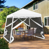 EAGLE PEAK 10x10 Slant Leg Easy Setup Pop Up Canopy Tent with Mosquito Netting 64 sqft of Shade - Eagle Peak Canopy and Outdoor Products