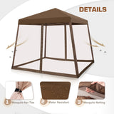 EAGLE PEAK 10x10 Slant Leg Easy Setup Pop Up Canopy Tent with Mosquito Netting 64 sqft of Shade - Eagle Peak Canopy and Outdoor Products