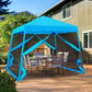 EAGLE PEAK 10x10 Slant Leg Easy Setup Pop Up Canopy Tent with Mosquito Netting 64 sqft of Shade - Eagle Peak Canopy and Outdoor Products