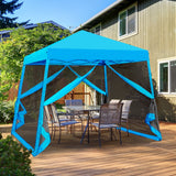 EAGLE PEAK 10x10 Slant Leg Easy Setup Pop Up Canopy Tent with Mosquito Netting 64 sqft of Shade - Eagle Peak Canopy and Outdoor Products