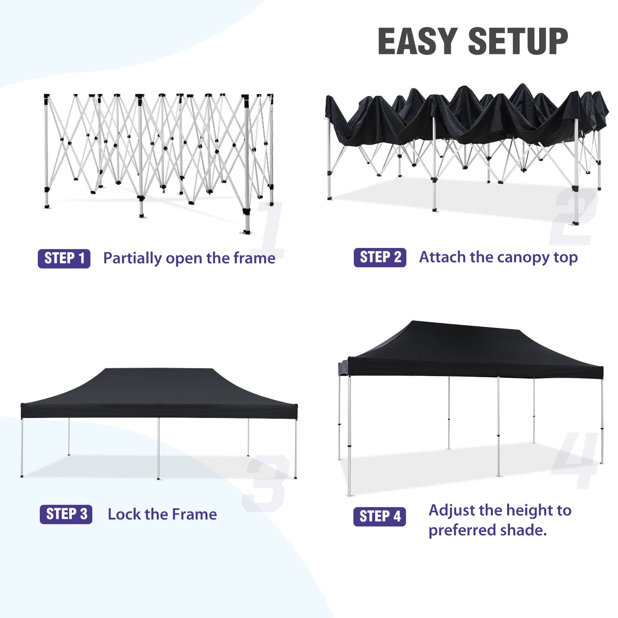 EAGLE PEAK 10x20 40mm Hex Leg Aluminum Custom Commercial Canopy - Eagle Peak Canopy and Outdoor Products