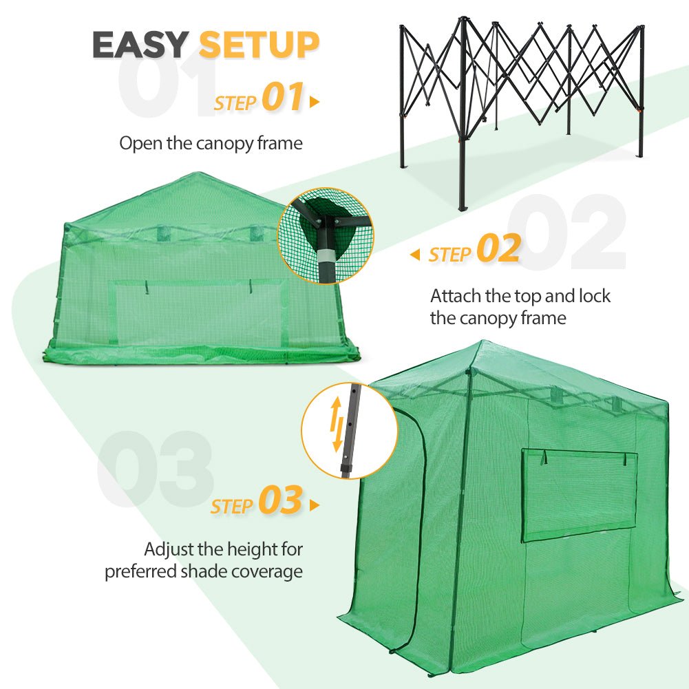 EAGLE PEAK 10x5 Portable Lean to Walk - in Greenhouse - Eagle Peak Canopy and Outdoor Products