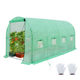 EAGLE PEAK 10x7x7/13x7x7 Large Walk - in Greenhouse Tunnel Garden Plant House w/ Roll - up Zippered Entry Door and Roll - up Side Windows, Green - Eagle Peak Canopy and Outdoor Products