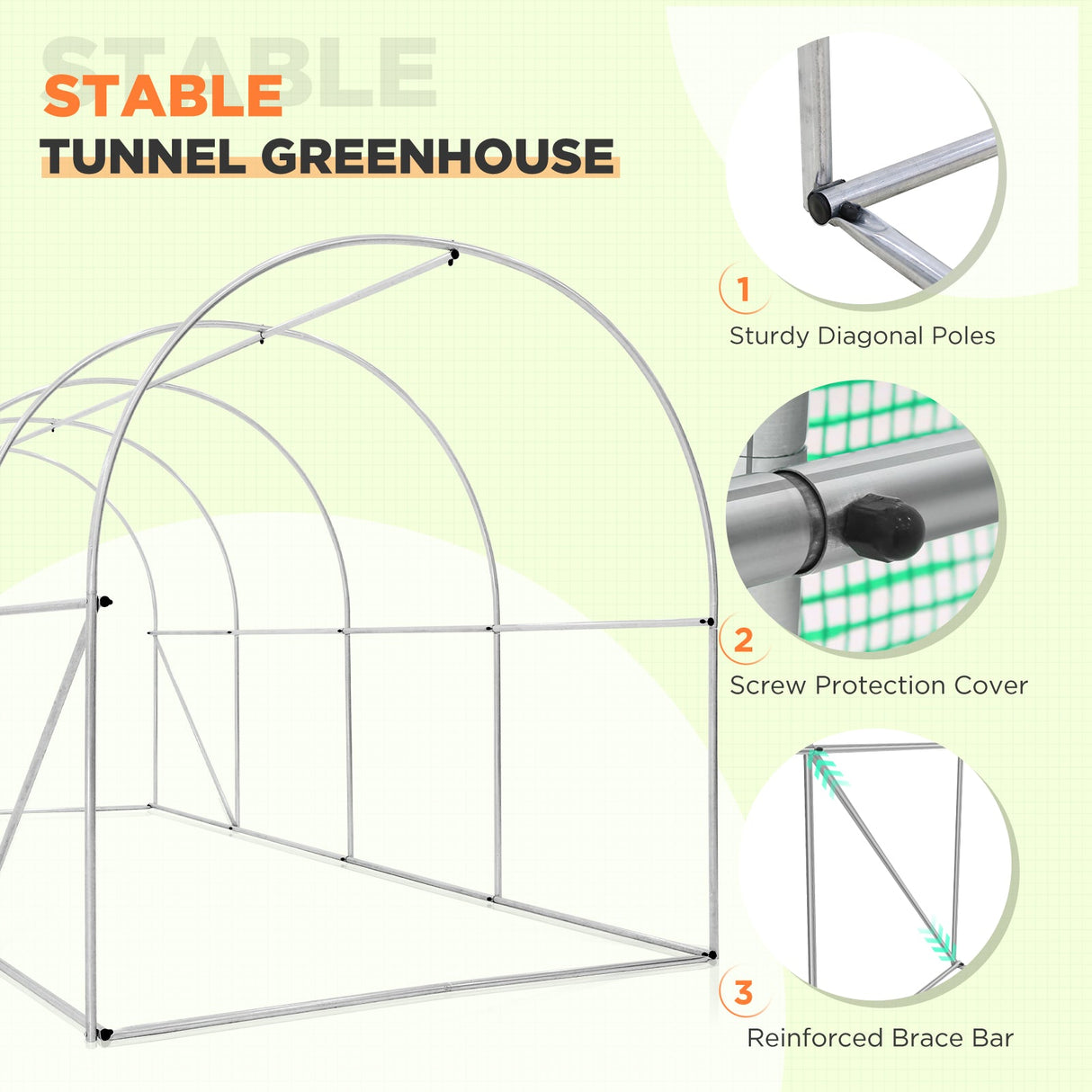 EAGLE PEAK 10x7x7/13x7x7 Large Walk - in Greenhouse Tunnel Garden Plant House w/ Roll - up Zippered Entry Door and Roll - up Side Windows, Green - Eagle Peak Canopy and Outdoor Products