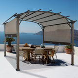 EAGLE PEAK 11.4x11.4 Outdoor Pergola with Retractable Textilene Sun Shade Top - Eagle Peak Canopy and Outdoor Products