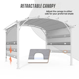 EAGLE PEAK 11.4x11.4 Outdoor Pergola with Retractable Textilene Sun Shade Top - Eagle Peak Canopy and Outdoor Products