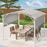 EAGLE PEAK 11.4x11.4 Outdoor Pergola with Retractable Textilene Sun Shade Top - Eagle Peak Canopy and Outdoor Products