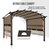 EAGLE PEAK 11.4x11.4 Outdoor Pergola with Retractable Textilene Sun Shade Top - Eagle Peak Canopy and Outdoor Products