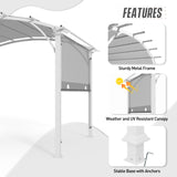 EAGLE PEAK 11.4x11.4 Outdoor Pergola with Retractable Textilene Sun Shade Top - Eagle Peak Canopy and Outdoor Products