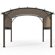 EAGLE PEAK 11.4x11.4 Outdoor Pergola with Retractable Textilene Sun Shade Top - Eagle Peak Canopy and Outdoor Products