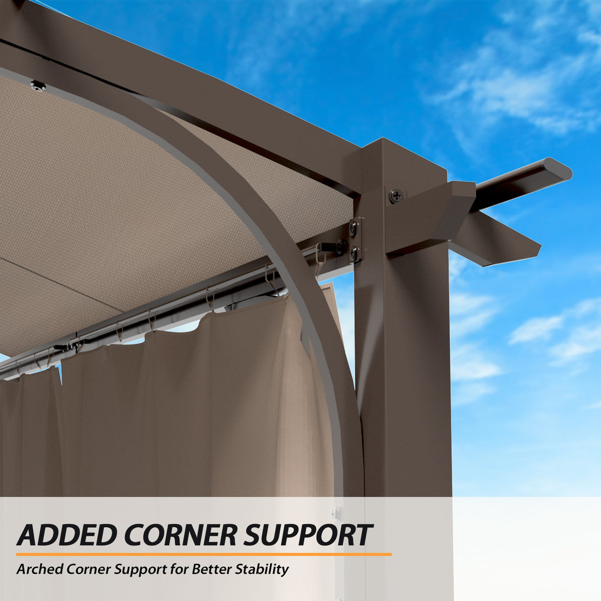 EAGLE PEAK 11x11 Outdoor Arched Top Pergola with Sidewalls - Eagle Peak Canopy and Outdoor Products