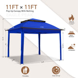 EAGLE PEAK 11x11 Pop - Up Gazebo Tent Instant with Mosquito Netting Outdoor Gazebo Shelter with 121 Square Feet of Shade - Eagle Peak Canopy and Outdoor Products