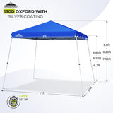 EAGLE PEAK 11x11 Slant Leg Pop - up Canopy Tent, Shelter 11x11 Base 9x9 Top, Blue / Green / White - Eagle Peak Canopy and Outdoor Products