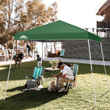 EAGLE PEAK 11x11 Slant Leg Pop - up Canopy Tent, Shelter 11x11 Base 9x9 Top, Blue / Green / White - Eagle Peak Canopy and Outdoor Products