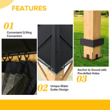 EAGLE PEAK 11x13 Outdoor Cedar Framed Hardtop Double Roof Gazebo for Garden, Patio, Lawn and Party, Black Mosquito Mesh Netting Included - Eagle Peak Canopy and Outdoor Products