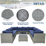 EAGLE PEAK 12 Piece Outdoor Wicker Patio Furniture Set with 2 Coffee Tables, PE Rattan Sectional Conversation Sofa Set with Seating for 10 People - Eagle Peak Canopy and Outdoor Products