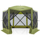 EAGLE PEAK 12 x 12 ft Portable Quick Pop Up 6 Sided Instant Gazebo Canopy, Outdoor Camping Screen Tent with Mesh Netting 8 Person, Green / Beige - Eagle Peak Canopy and Outdoor Products