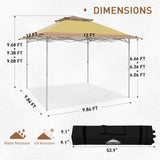 EAGLE PEAK 12x12 Pop up Canopy Tent, Easy Set up Folding Shelter with Auto Extending Awning 144 Square Feet Sun Shade, Beige - Eagle Peak Canopy and Outdoor Products