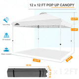 EAGLE PEAK 12x12 Pop Up Canopy Tent Instant Outdoor Canopy Easy Set - up Straight Leg Folding Shelter with Wheeled Bag, 8 Stakes, 4 Sand Bags, and 4 Ropes - Eagle Peak Canopy and Outdoor Products