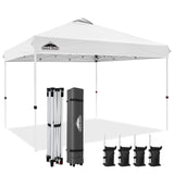 EAGLE PEAK 12x12 Pop Up Canopy Tent Instant Outdoor Canopy Easy Set - up Straight Leg Folding Shelter with Wheeled Bag, 8 Stakes, 4 Sand Bags, and 4 Ropes - Eagle Peak Canopy and Outdoor Products