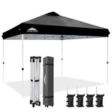 EAGLE PEAK 12x12 Pop Up Canopy Tent Instant Outdoor Canopy Easy Set - up Straight Leg Folding Shelter with Wheeled Bag, 8 Stakes, 4 Sand Bags, and 4 Ropes - Eagle Peak Canopy and Outdoor Products