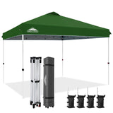 EAGLE PEAK 12x12 Pop Up Canopy Tent Instant Outdoor Canopy Easy Set - up Straight Leg Folding Shelter with Wheeled Bag, 8 Stakes, 4 Sand Bags, and 4 Ropes - Eagle Peak Canopy and Outdoor Products