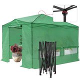 EAGLE PEAK 12x8 Portable Large Walk - in Instant Greenhouse with Support Pole - Eagle Peak Canopy and Outdoor Products