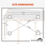 EAGLE PEAK 13x11 Cedar Frame Hardtop Gazebo, Natural Wood Outdoor Pavilion with Black Powder Coated Steel Gable Roof, 12x10 Frame, Black - Eagle Peak Canopy and Outdoor Products