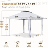 EAGLE PEAK 13x13 Pop Up Gazebo w/ Mosquito Netting - Eagle Peak Canopy and Outdoor Products