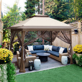 EAGLE PEAK 13x13 Pop Up Gazebo w/ Mosquito Netting - Eagle Peak Canopy and Outdoor Products