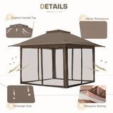 EAGLE PEAK 13x13 Pop Up Gazebo w/ Mosquito Netting - Eagle Peak Canopy and Outdoor Products