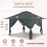 EAGLE PEAK 13x13 Pop Up Gazebo with 4 Wall Panels - Eagle Peak Canopy and Outdoor Products