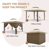 EAGLE PEAK 13x13 Pop Up Gazebo with 4 Wall Panels - Eagle Peak Canopy and Outdoor Products