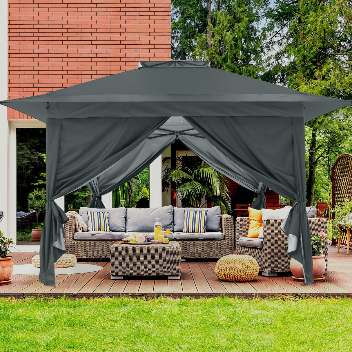 EAGLE PEAK 13x13 Pop Up Gazebo with 4 Wall Panels - Eagle Peak Canopy and Outdoor Products