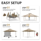 EAGLE PEAK 13x13 Straight Leg Pop Up Canopy Tent With sidewall - Eagle Peak Canopy and Outdoor Products