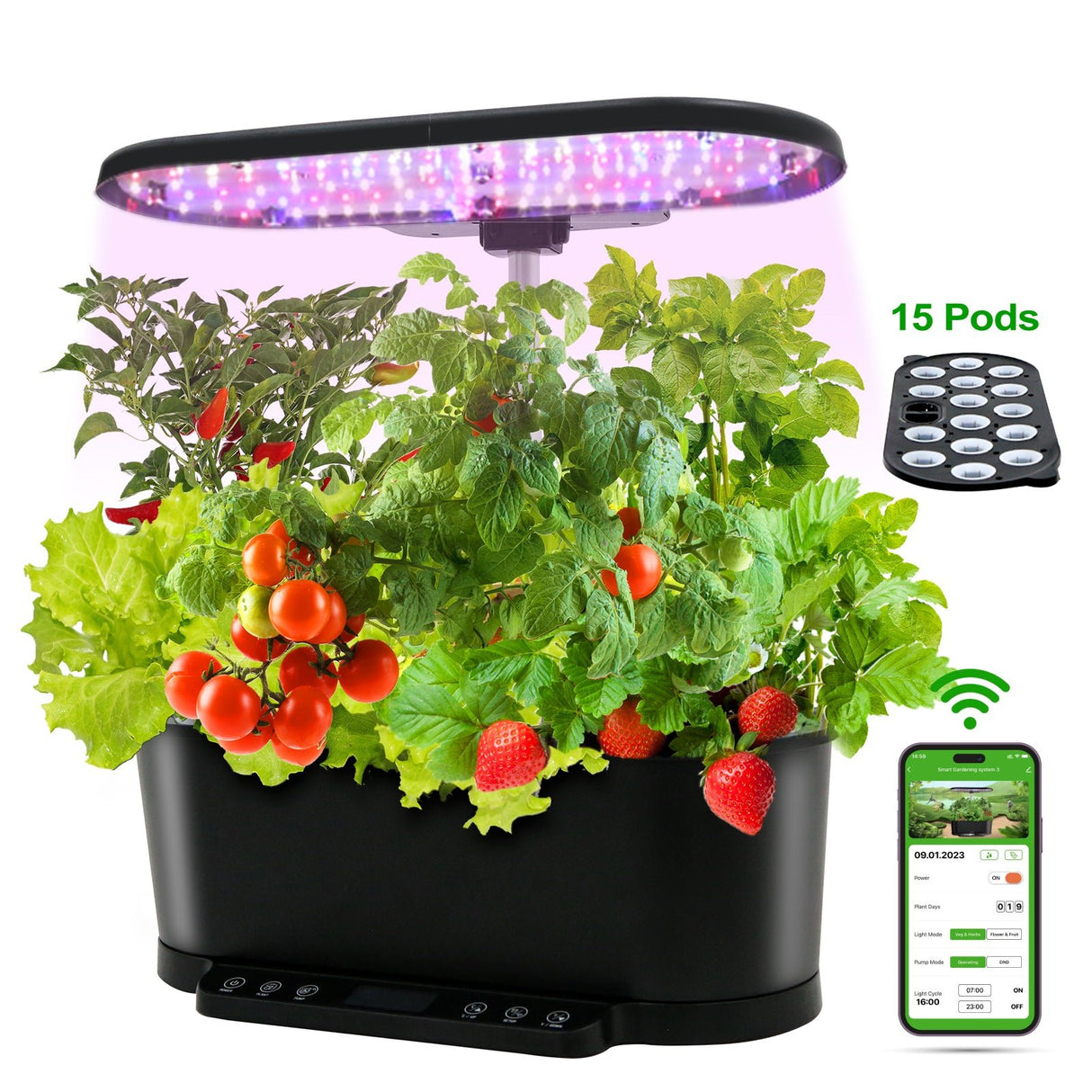 EAGLE PEAK 15 Pods Hydroponics Growing System with WiFi - Eagle Peak Canopy and Outdoor Products