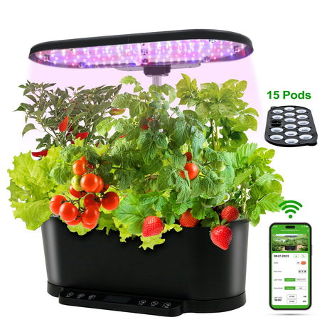 EAGLE PEAK 15 Pods Hydroponics Growing System with WiFi - Eagle Peak Canopy and Outdoor Products