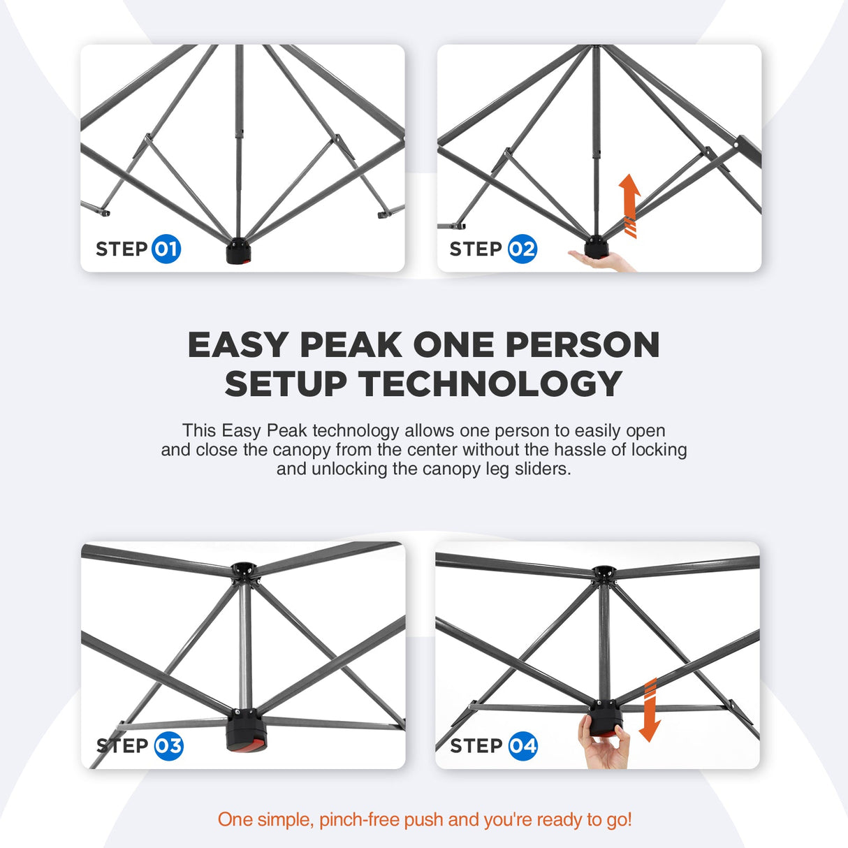 EAGLE PEAK 17x10 Pop up Gazebo Canopy Tent Outdoor Instant Canopy Shelter with Adjustable Dual Half Awnings - Eagle Peak Canopy and Outdoor Products