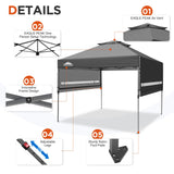 EAGLE PEAK 17x10 Pop up Gazebo Canopy Tent Outdoor Instant Canopy Shelter with Adjustable Dual Half Awnings - Eagle Peak Canopy and Outdoor Products