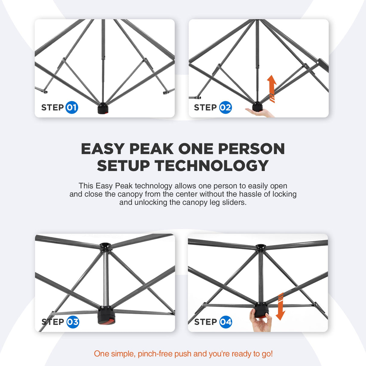 EAGLE PEAK 17x10 Pop up Gazebo Canopy Tent Outdoor Instant Canopy Shelter with Adjustable Dual Half Awnings - Eagle Peak Canopy and Outdoor Products