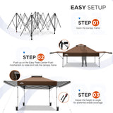 EAGLE PEAK 17x10 Pop up Gazebo Canopy Tent Outdoor Instant Canopy Shelter with Adjustable Dual Half Awnings - Eagle Peak Canopy and Outdoor Products