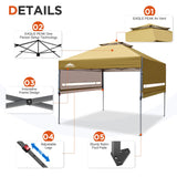 EAGLE PEAK 17x10 Pop up Gazebo Canopy Tent Outdoor Instant Canopy Shelter with Adjustable Dual Half Awnings - Eagle Peak Canopy and Outdoor Products