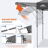 EAGLE PEAK 17x10 Pop up Gazebo Canopy Tent Outdoor Instant Canopy Shelter with Adjustable Dual Half Awnings - Eagle Peak Canopy and Outdoor Products