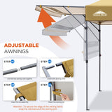 EAGLE PEAK 17x10 Pop up Gazebo Canopy Tent Outdoor Instant Canopy Shelter with Adjustable Dual Half Awnings - Eagle Peak Canopy and Outdoor Products