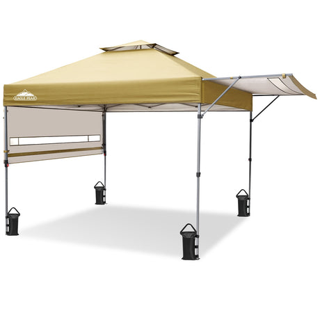 EAGLE PEAK 17x10 Pop up Gazebo Canopy Tent Outdoor Instant Canopy Shelter with Adjustable Dual Half Awnings - Eagle Peak Canopy and Outdoor Products