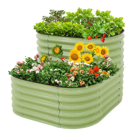 EAGLE PEAK 2 - Tier Raised Garden Bed Planters, Coated Metal Raised Bed - Eagle Peak Canopy and Outdoor Products