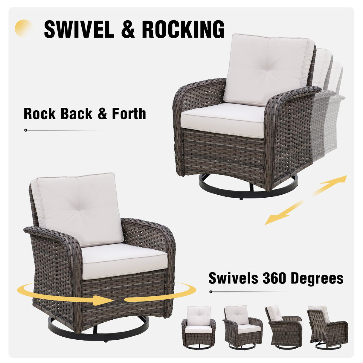 EAGLE PEAK 2pc Rattan Swivel Rocker Patio Conversation Set - Eagle Peak Canopy and Outdoor Products